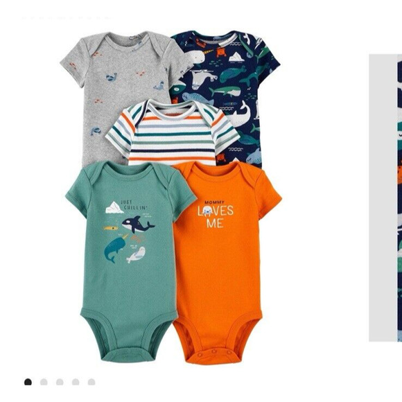Carter's Baby 'The Original Bodysuit' Short Sleeve 5 pack Size 3 Months - Picture 10 of 10